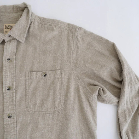 Redhead Brand Tan Cotton Up Outdoor Gorpcore Dress Shirt Size Large - Picture 8 of 11